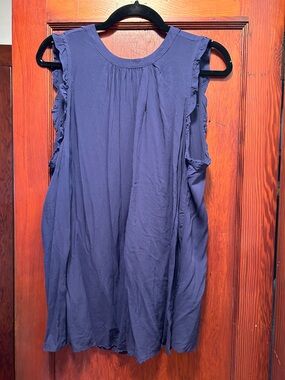 torrid Navy Ruffle Sleeve Gathered Yoke Camisole